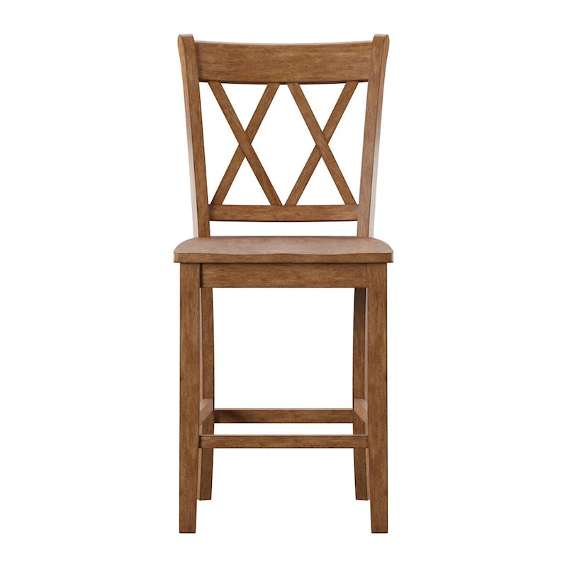 Eleanor X-Back Wood Counter Chairs (Set of 2) by iNSPIRE Q Classic