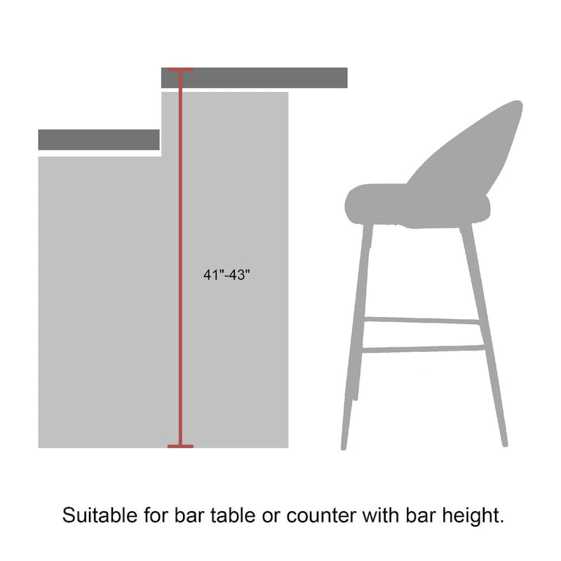 Glitzhome Modern Quilted Leatherette Tapered Legs Bar Stools Set of 4 or 6