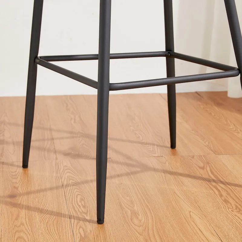Glitzhome Modern Quilted Leatherette Tapered Legs Bar Stools Set of 4 or 6