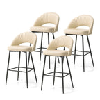 Glitzhome Modern Quilted Leatherette Tapered Legs Bar Stools Set of 4 or 6