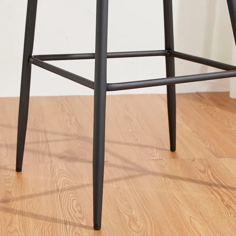Glitzhome Modern Quilted Leatherette Tapered Legs Bar Stools Set of 4 or 6