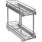 Hold N Storage Pull Out Cabinet Organizer 2 Tier  Heavy Duty Metal with Lifetime Limited Warranty - Anti Rust Chrome Finish