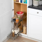 Hold N Storage Pull Out Cabinet Organizer 2 Tier  Heavy Duty Metal with Lifetime Limited Warranty - Anti Rust Chrome Finish