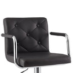 Javlergo Adjustable Height Swivel Bar Stools PU Leather with Back and Armrest, Set of 4 Barstools