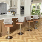 Javlergo Adjustable Height Swivel Bar Stools PU Leather with Back and Armrest, Set of 4 Barstools