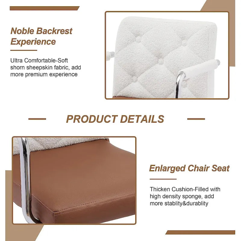 Javlergo Adjustable Height Swivel Bar Stools PU Leather with Back and Armrest, Set of 4 Barstools