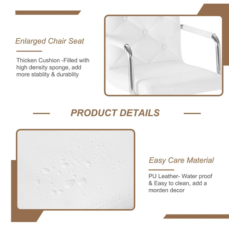 Javlergo Adjustable Height Swivel Bar Stools PU Leather with Back and Armrest, Set of 4 Barstools