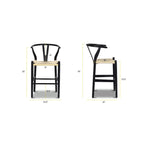 Poly & Bark Weave 23.5 Seat Height Counter Stool - Solid Wood with Woven Seat