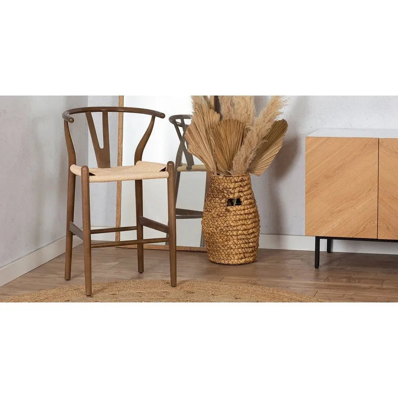 Poly & Bark Weave 23.5 Seat Height Counter Stool - Solid Wood with Woven Seat