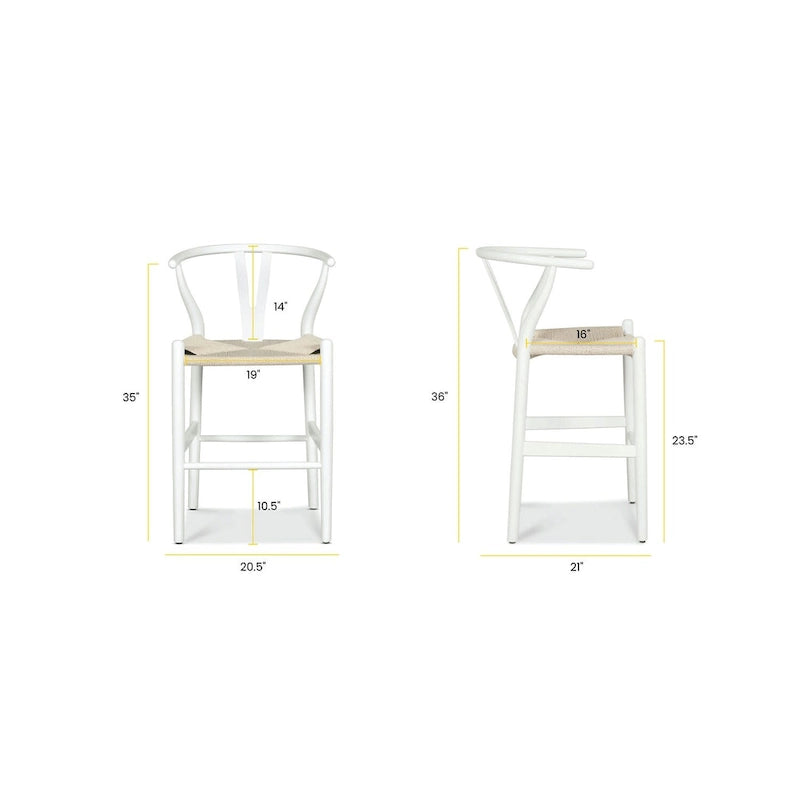 Poly & Bark Weave 23.5 Seat Height Counter Stool - Solid Wood with Woven Seat