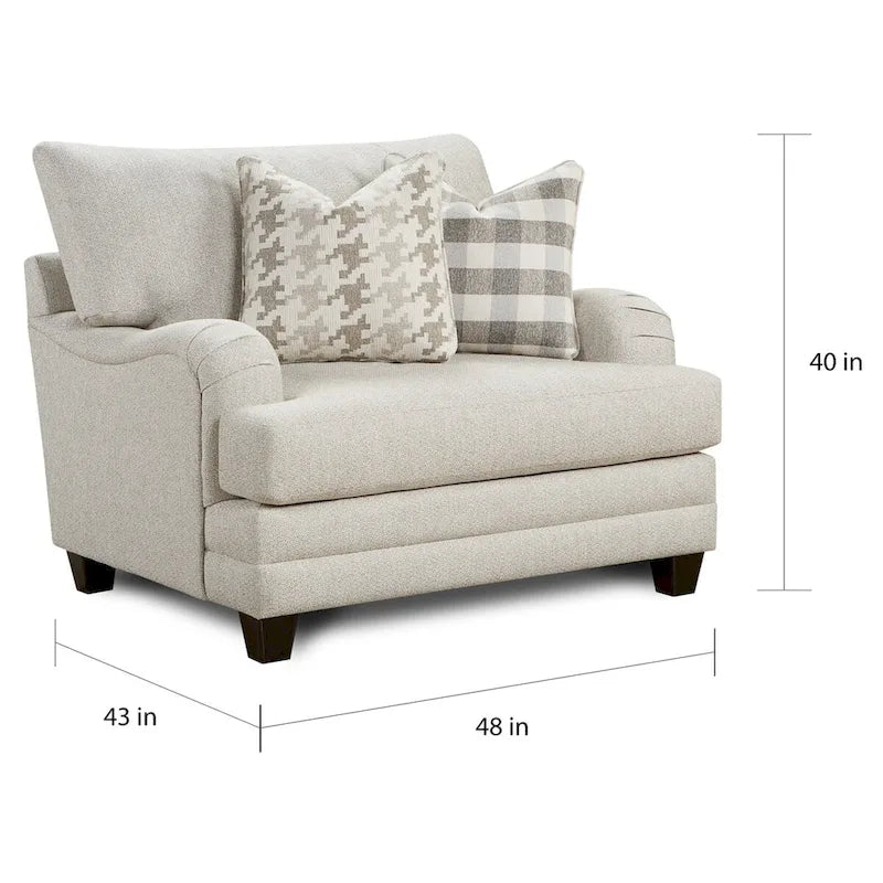 Basic Off-White Wool Chair and a Half