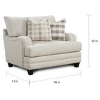 Basic Off-White Wool Chair and a Half