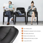 Reception Chairs, Leather Office Desk Guest Side Chair for Home Conference Lobby Area Meeting Church Medical Clinic Elderly