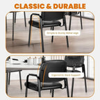 Reception Chairs, Leather Office Desk Guest Side Chair for Home Conference Lobby Area Meeting Church Medical Clinic Elderly