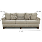 Carys Doe Nailhead Stationary Sofa