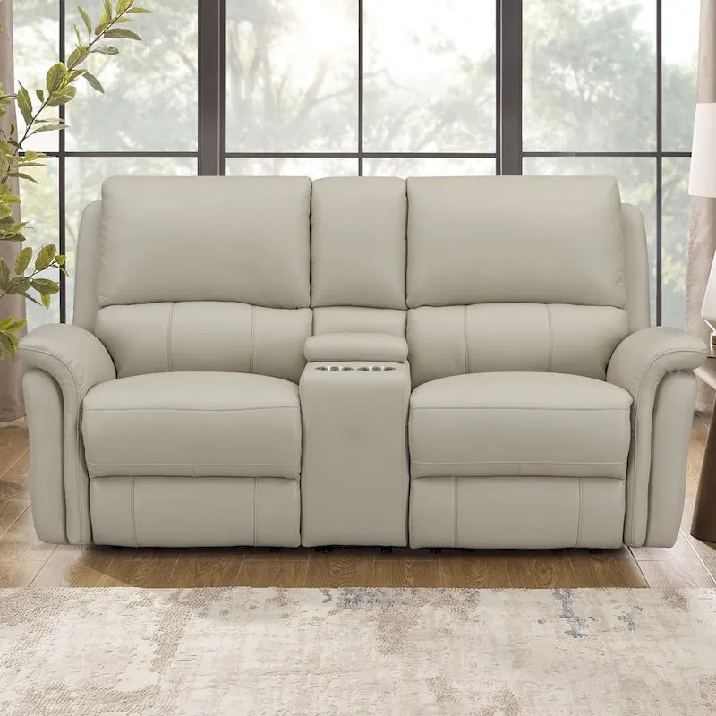 Hydeline Erindale Zero Gravity Power Recline and Headrest Top Grain Leather Loveseat