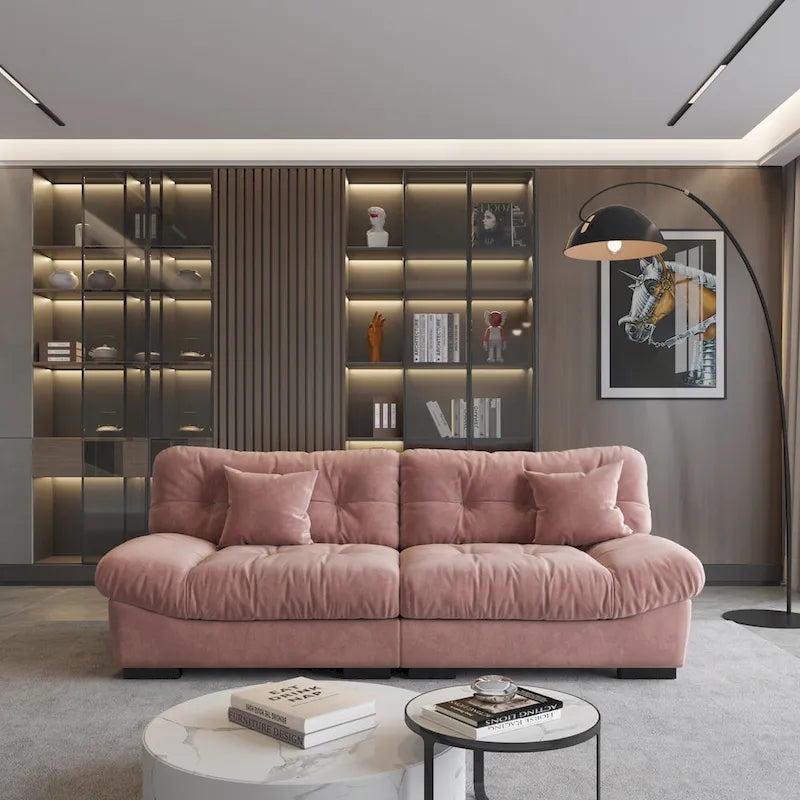 89 Fluffy Cloud Couches Sectional, Modern Minimalist Sofas With Two Pillows