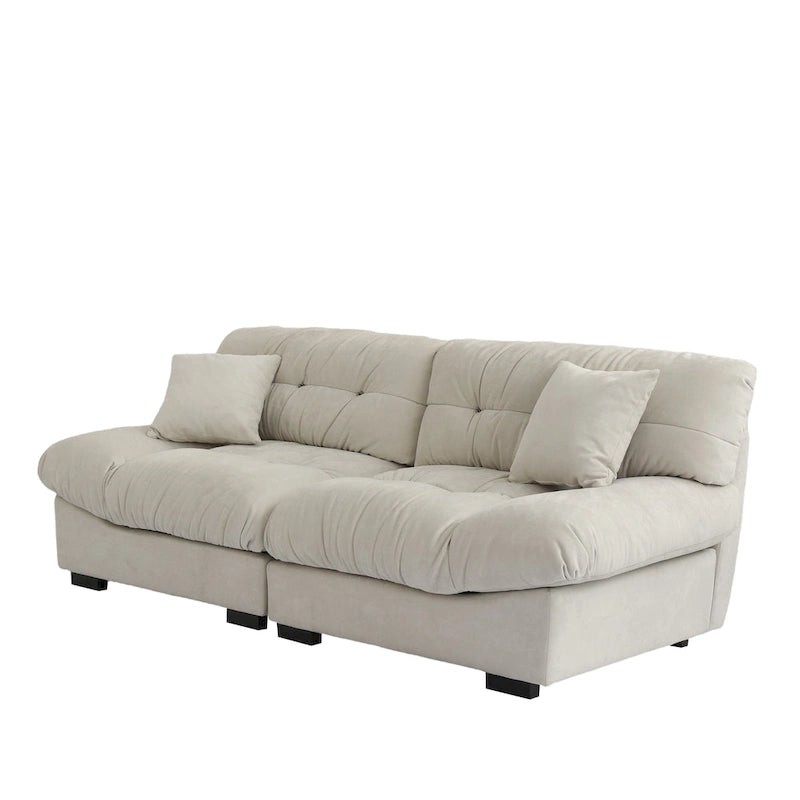 89 Fluffy Cloud Couches Sectional, Modern Minimalist Sofas With Two Pillows