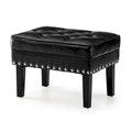 Glitzhome 22W Mid-century PU Leather Tufted Ottoman Foot Stool