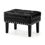 Glitzhome 22W Mid-century PU Leather Tufted Ottoman Foot Stool