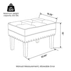 Glitzhome 22W Mid-century PU Leather Tufted Ottoman Foot Stool