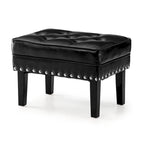 Glitzhome 22W Mid-century PU Leather Tufted Ottoman Foot Stool