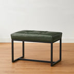 Glitzhome 24W Modern PU Leather Button-tufted Ottoman Foot Stool