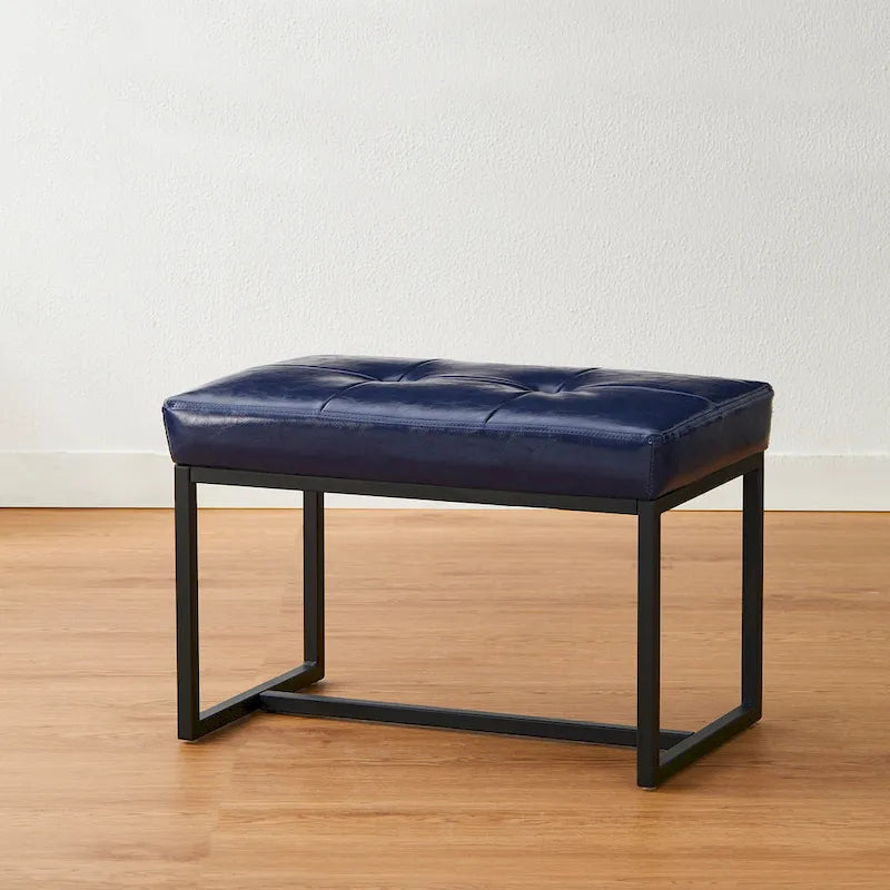Glitzhome 24W Modern PU Leather Button-tufted Ottoman Foot Stool