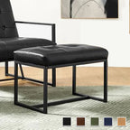 Glitzhome 24W Modern PU Leather Button-tufted Ottoman Foot Stool