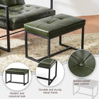 Glitzhome 24W Modern PU Leather Button-tufted Ottoman Foot Stool