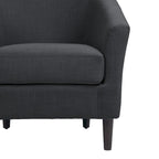 Upholstered Modern Barrel Accent Chair with Wood Legs