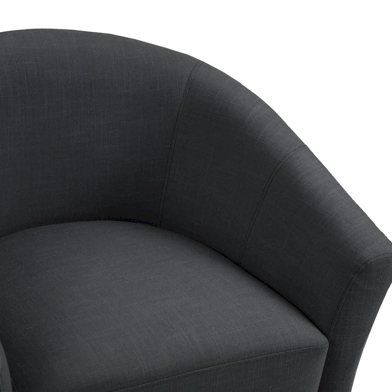 Upholstered Modern Barrel Accent Chair with Wood Legs