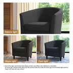 Upholstered Modern Barrel Accent Chair with Wood Legs
