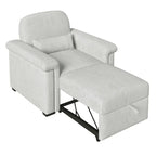 Living Room Lounger Chair 3 in 1 Convertible Sleeper Chair with Pillow