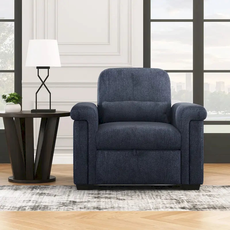Living Room Lounger Chair 3 in 1 Convertible Sleeper Chair with Pillow