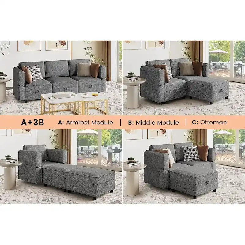Loveseat Sofa with Storage Seat
