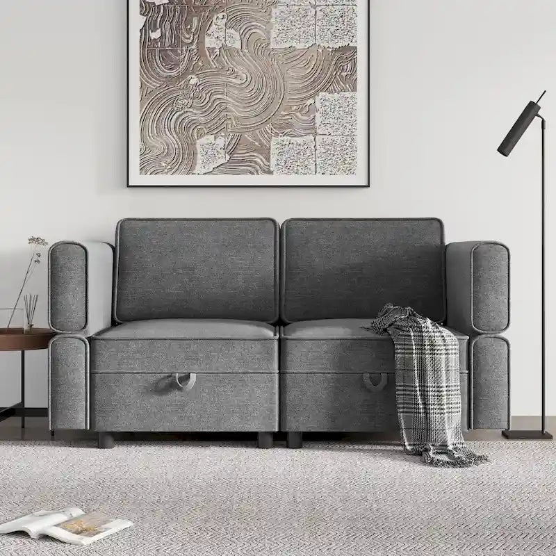 Loveseat Sofa with Storage Seat
