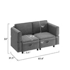 Loveseat Sofa with Storage Seat