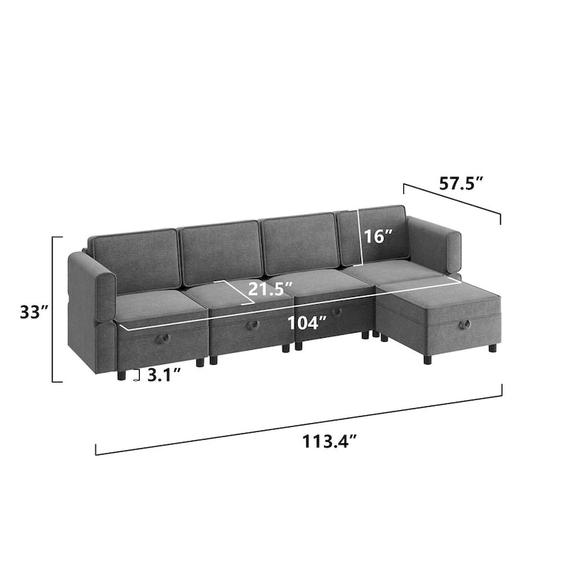 Loveseat Sofa with Storage Seat
