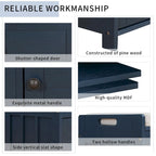 Storage Bench with 3 Shutter-shaped Doors, Removable Cushion and Hidden Storage Space - 43.5L x 16W x 18H