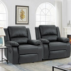 2Set Modern Lounger Upholstered Push Back Manual Recliner Chair