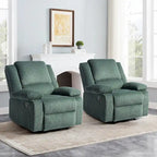 2Set Modern Lounger Upholstered Push Back Manual Recliner Chair