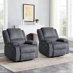 2Set Modern Lounger Upholstered Push Back Manual Recliner Chair