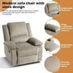 2Set Modern Lounger Upholstered Push Back Manual Recliner Chair