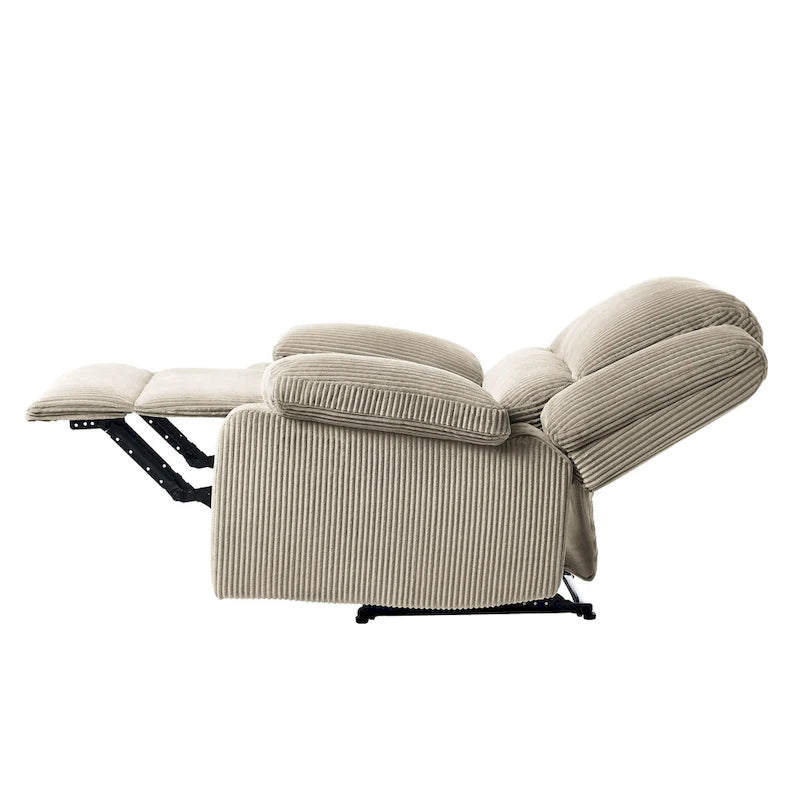 2Set Modern Lounger Upholstered Push Back Manual Recliner Chair