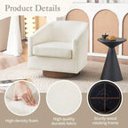 Modern Upholstered Accent Chair Fabric 360 Swivel Barrel Set of 2 Armchair Wood Frame