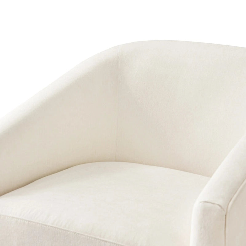 Modern Upholstered Accent Chair Fabric 360 Swivel Barrel Set of 2 Armchair Wood Frame