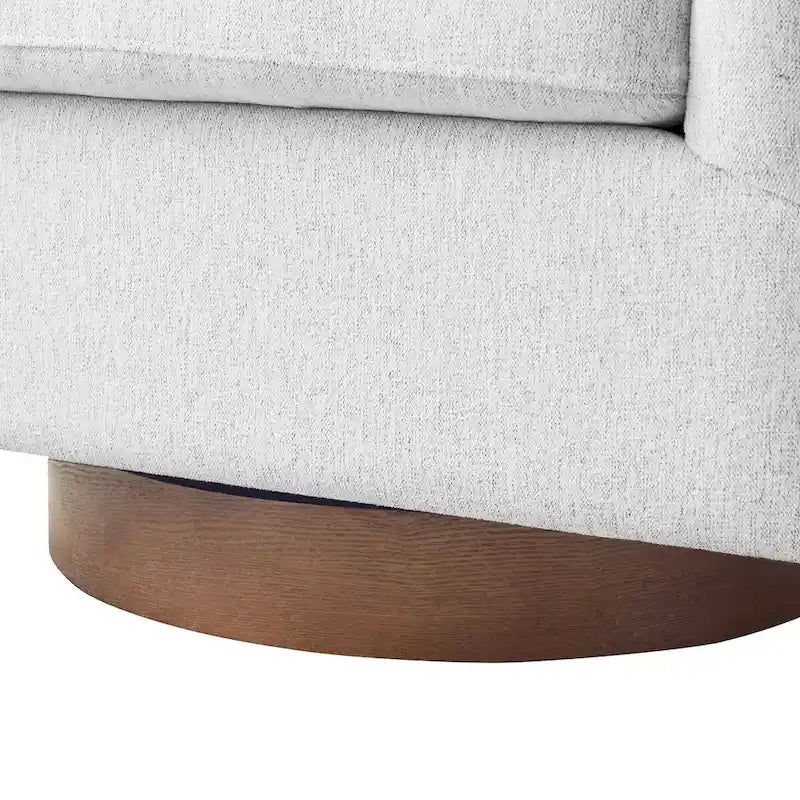 Modern Upholstered Accent Chair Fabric 360 Swivel Barrel Set of 2 Armchair Wood Frame