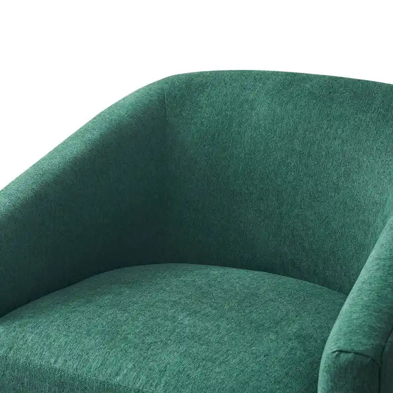 Modern Upholstered Accent Chair Fabric 360 Swivel Barrel Set of 2 Armchair Wood Frame