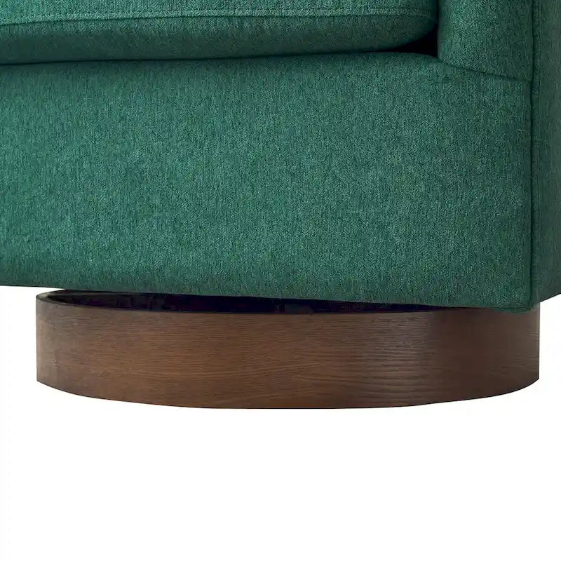 Modern Upholstered Accent Chair Fabric 360 Swivel Barrel Set of 2 Armchair Wood Frame